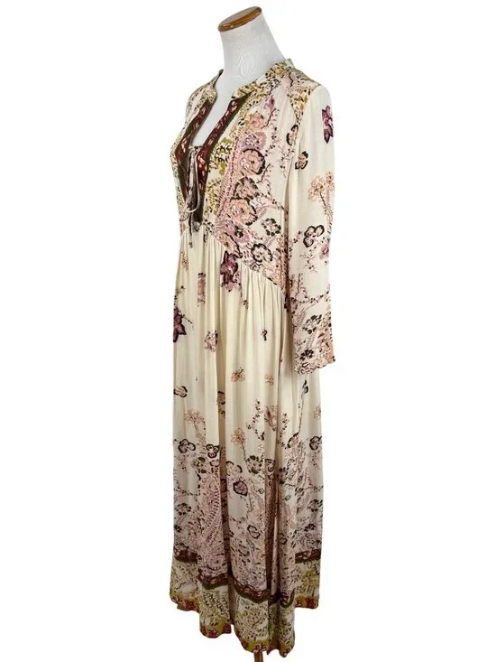 NWT Free People Floral Flowy Maxi Dress | Boho Coastal Cowgirl Tumblr Whimsigoth - Picture 12 of 16
